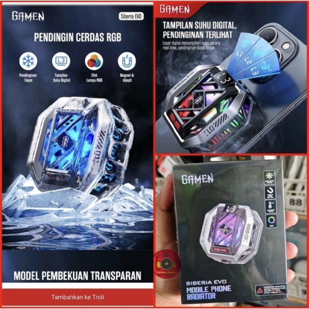 Gamen Siberia Fan Cooler Magnetic Kipas Gaming HP