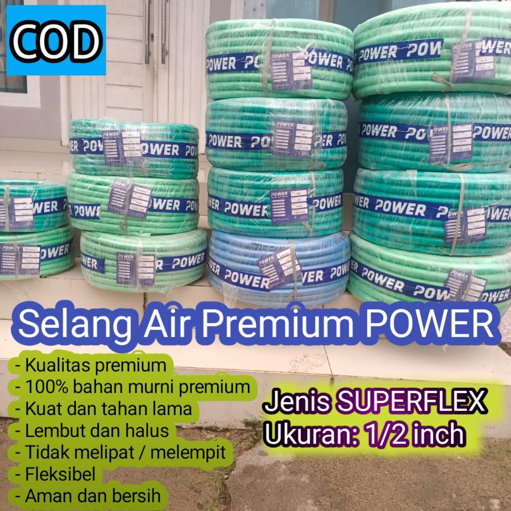 Selang Premium POWER  SUPERFLEX 1/2 inch Panjang 50 Meter
