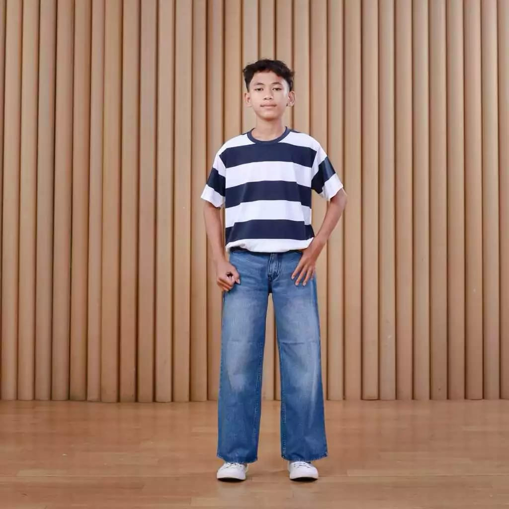 Celana Baggy Jeans Anak Tanggung Celana Retro Wisker Gombrong Skena Anak