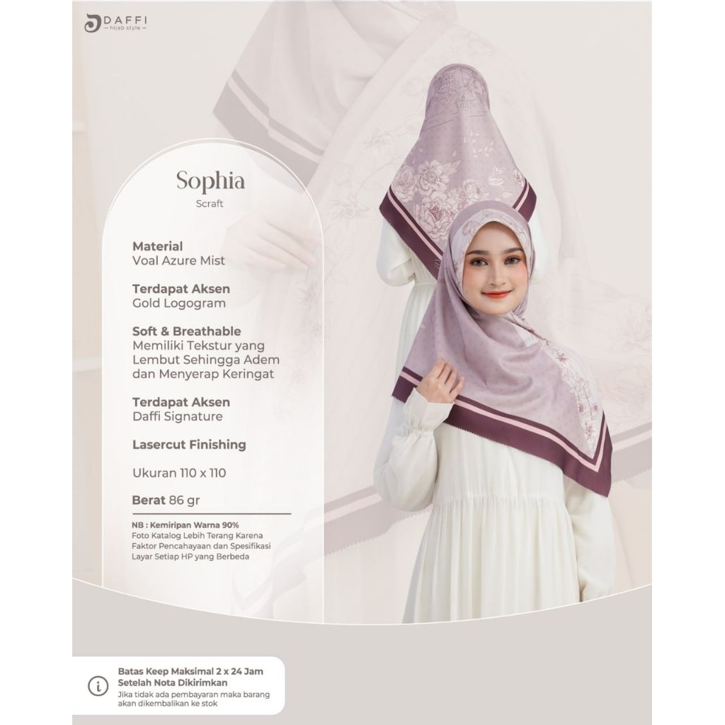 Hijab Daffi Sophia Scarf series hijab segiempat scarf ORI Daffi