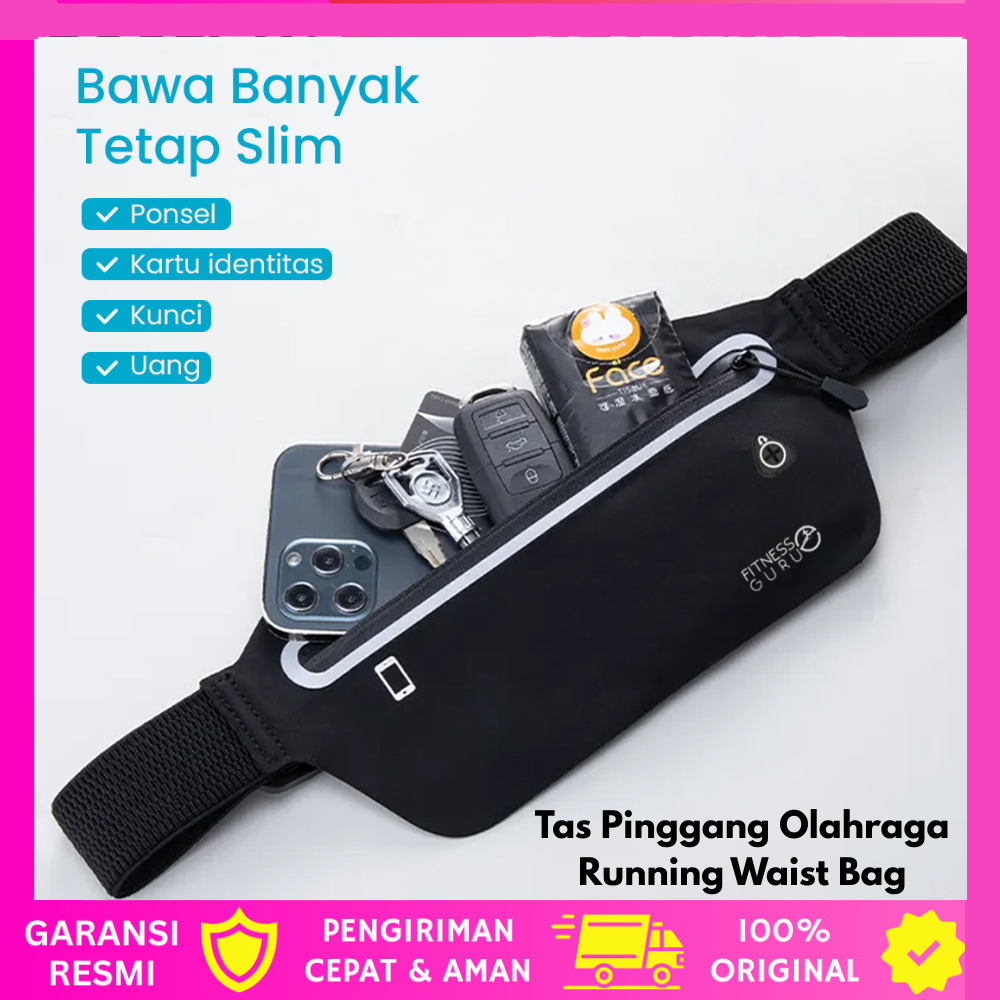 Tas Pinggang Olahraga Tas Running Belt Unisex Tas Lari Pria Dan Wanita Tas Lari Elastis