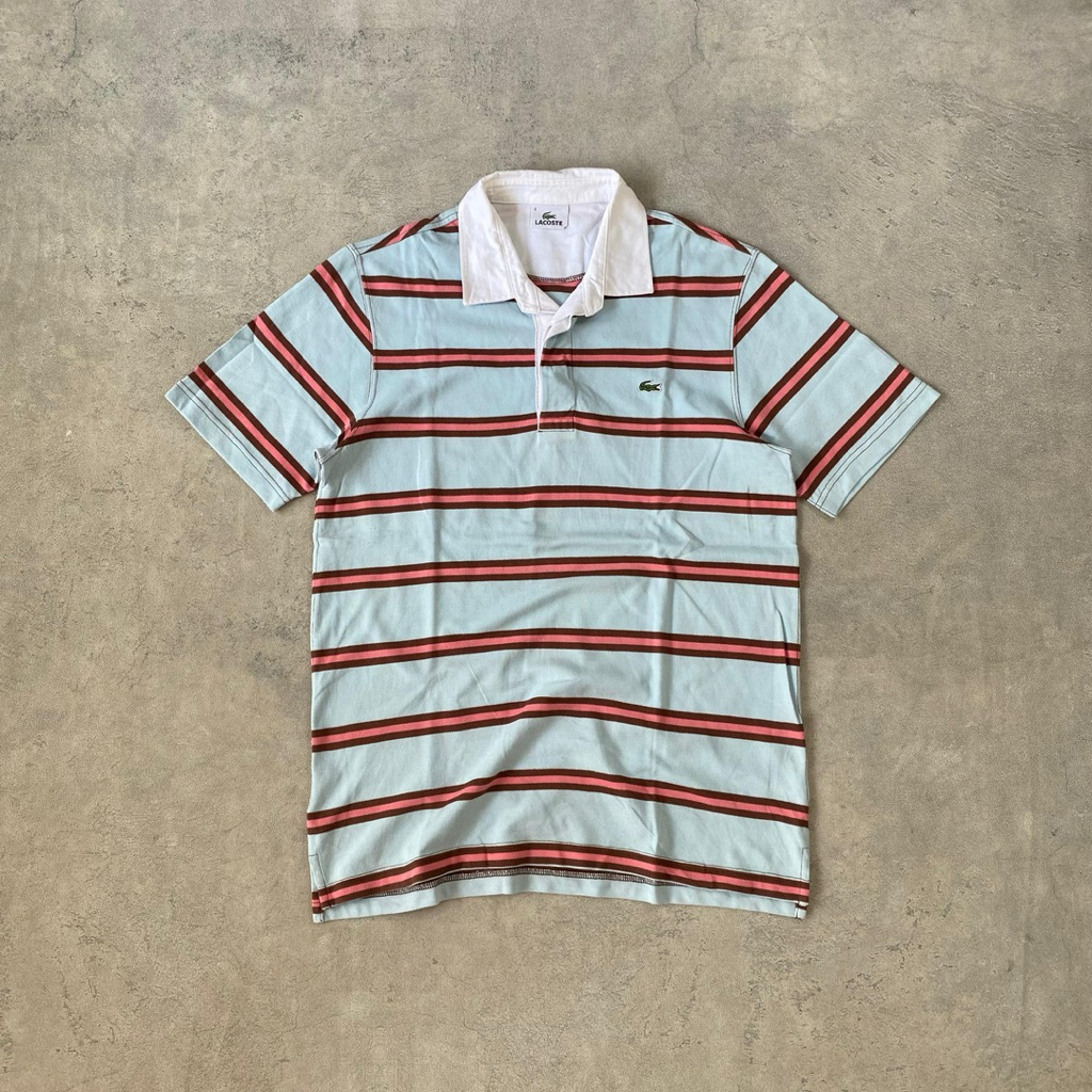 lacoste stripe polo