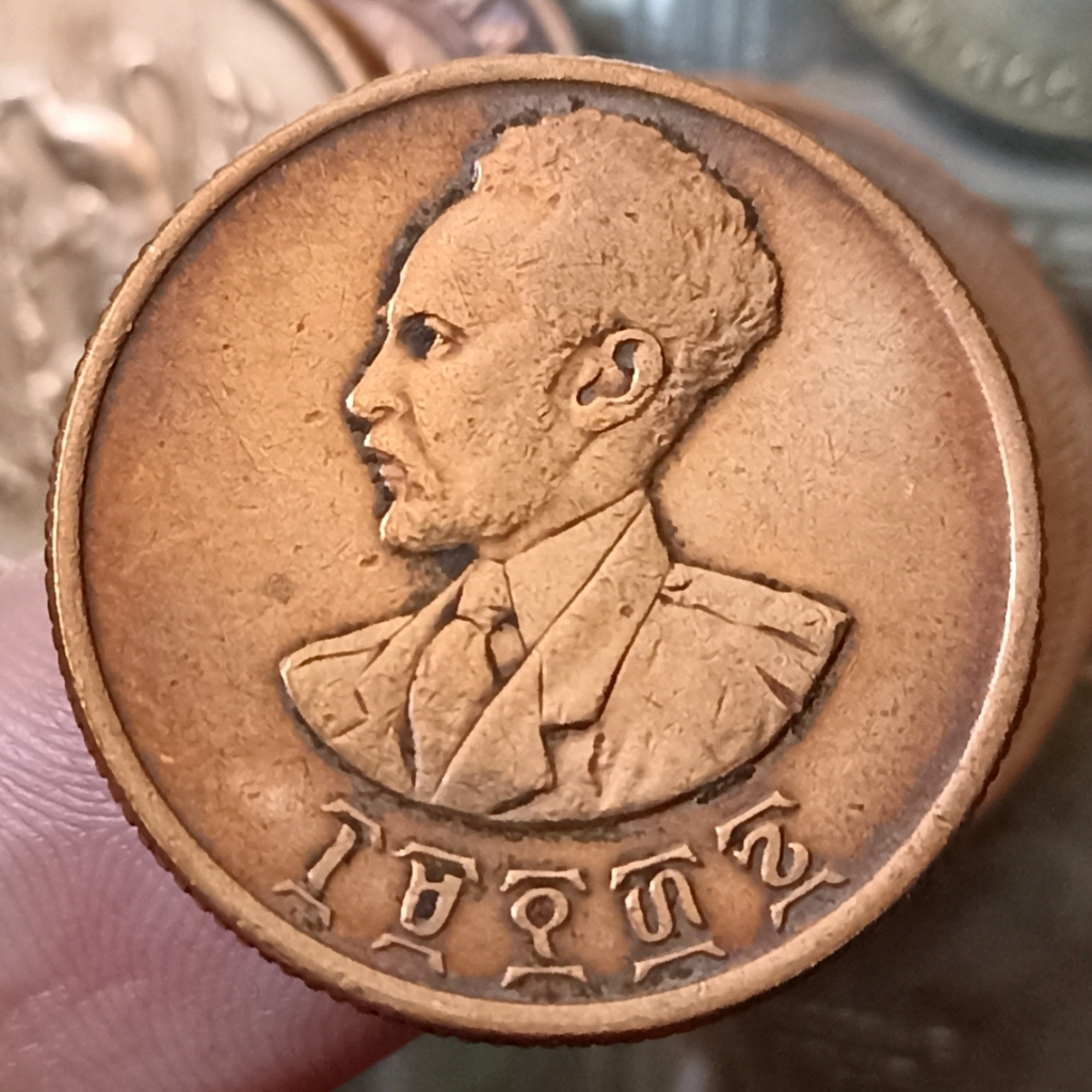 Koin Kuno Ethiopian Empire (Ethiopia) 25 Santeem - Haile Selassie I Tahun 1944