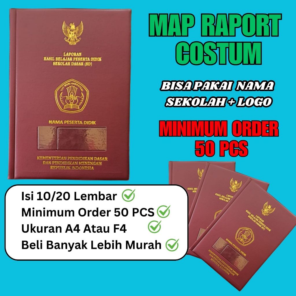 

Map Raport / Sampul Raport bisa Costum Nama Sekolah