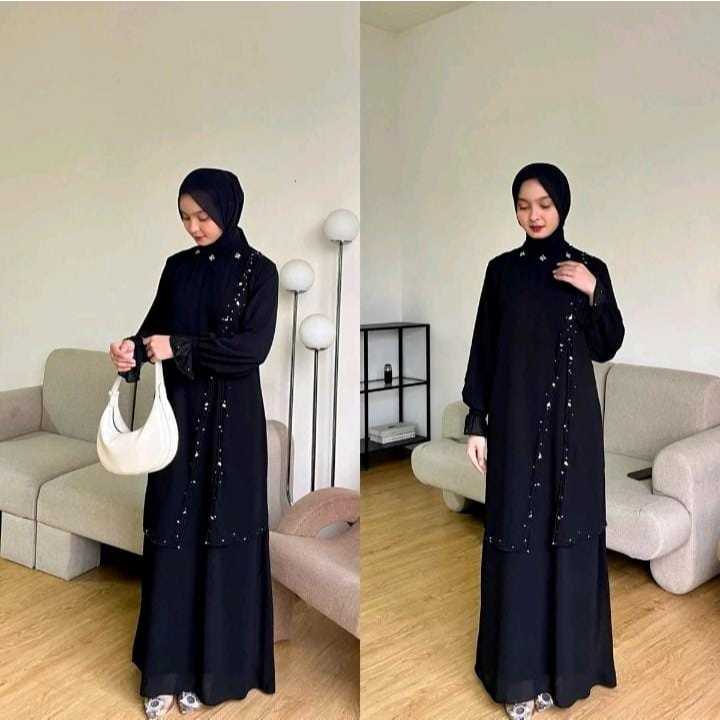 Alena gamis muslimah ceruti babydoll terbaru elegan  nyaman