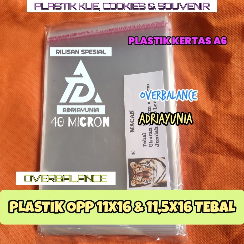 Plastik Opp 11x16 11,5x16 Souvenir - Plastik Opp 11 x 16 / 11.5 x 16 Kertas A6 - Plastik Opp 11x16 /