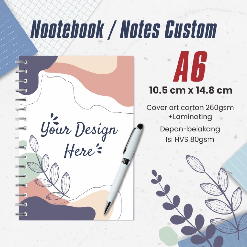 

Notebook custom/notebook seviral/buku prusahan/ isi buku 50.lembar