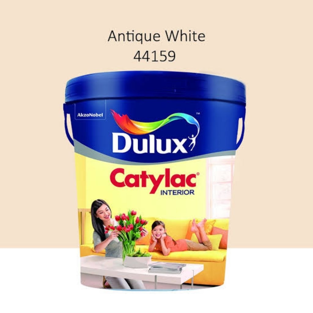 Cat tembok interior Dulux Catylac putih 1501, warna cat catalog 25kg pail untuk eksterior dan interi