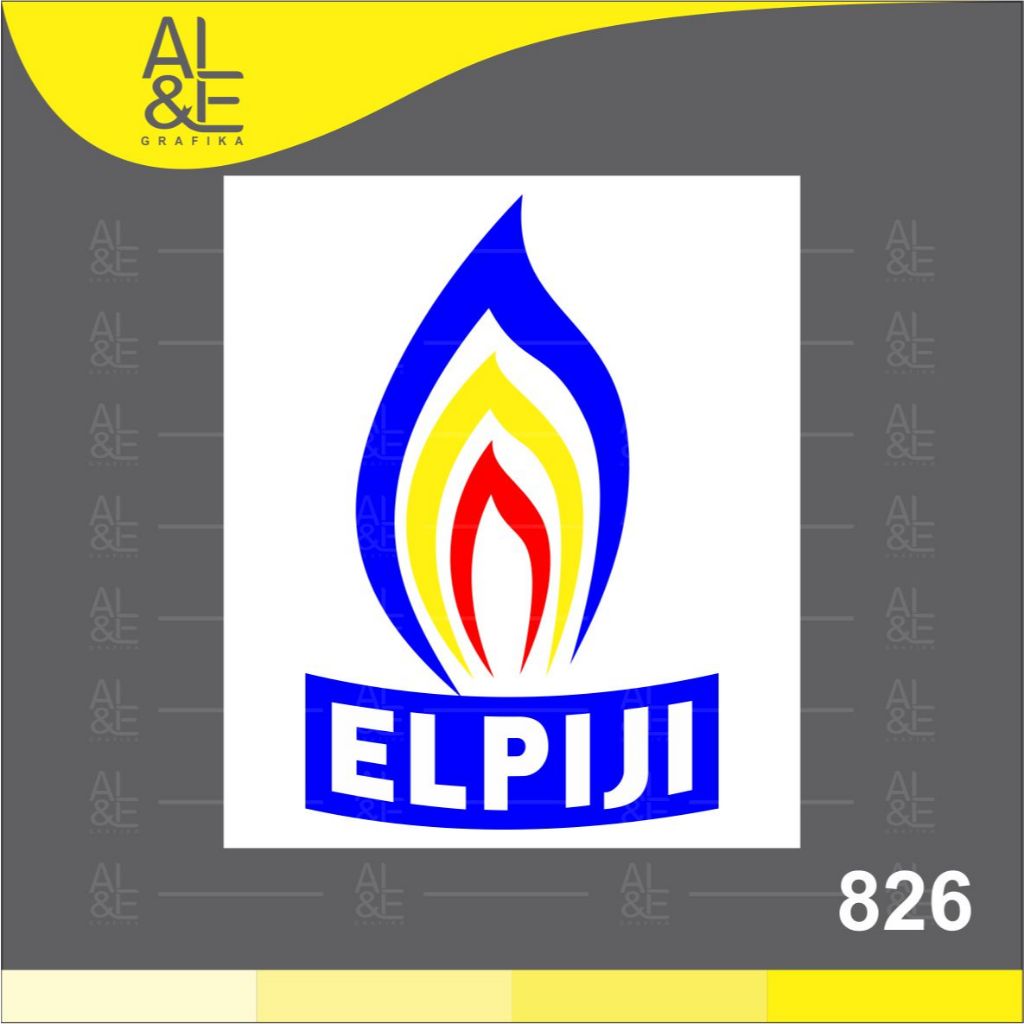 

826 - Stiker Logo Gas ELPIJI (LPG), Sticker Vinyl, Premium, Tahan Air, Premun dan Murah