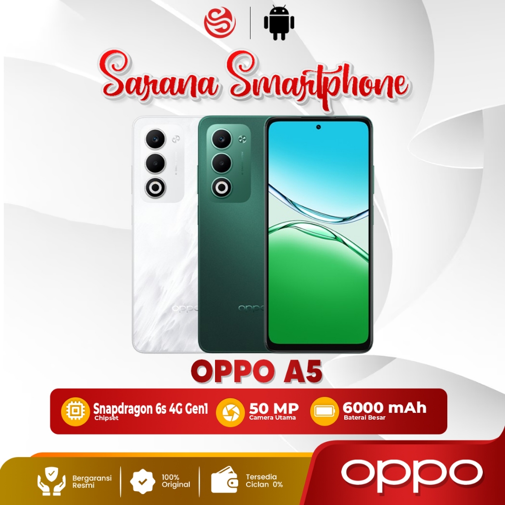 OPPO A5 8/128 GB | 8/256 GB Hp Android Smartphone Original Garansi Resmi