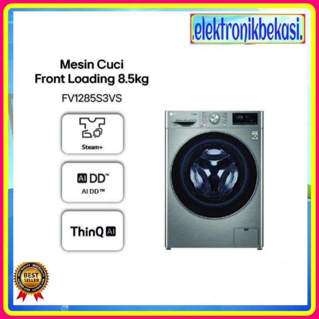 MESIN CUCI LG FV 1285 S3VS / MESIN CUCI LG FRONT LOADING 8.5KG / LG FV1285S3VS MESIN CUCI 8.5 KG