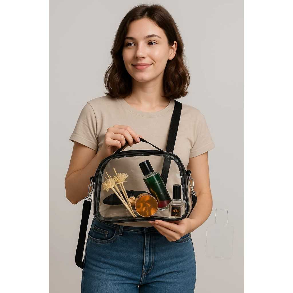 Tas mika kosmetik Tas mika kecantikan Tas mika transparan Tas mika selempang Tas mika jaring Tas jar
