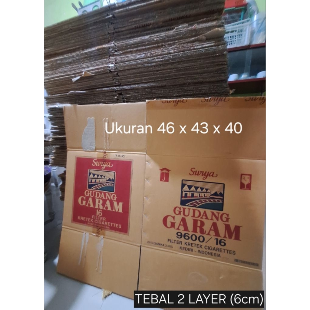 

KARDUS PACKING BESAR untuk Pindahan, Ekspedisi, dan Tempat Buah/Sayur. Merek GUDANG GARAM TEBAL 2 LAYER