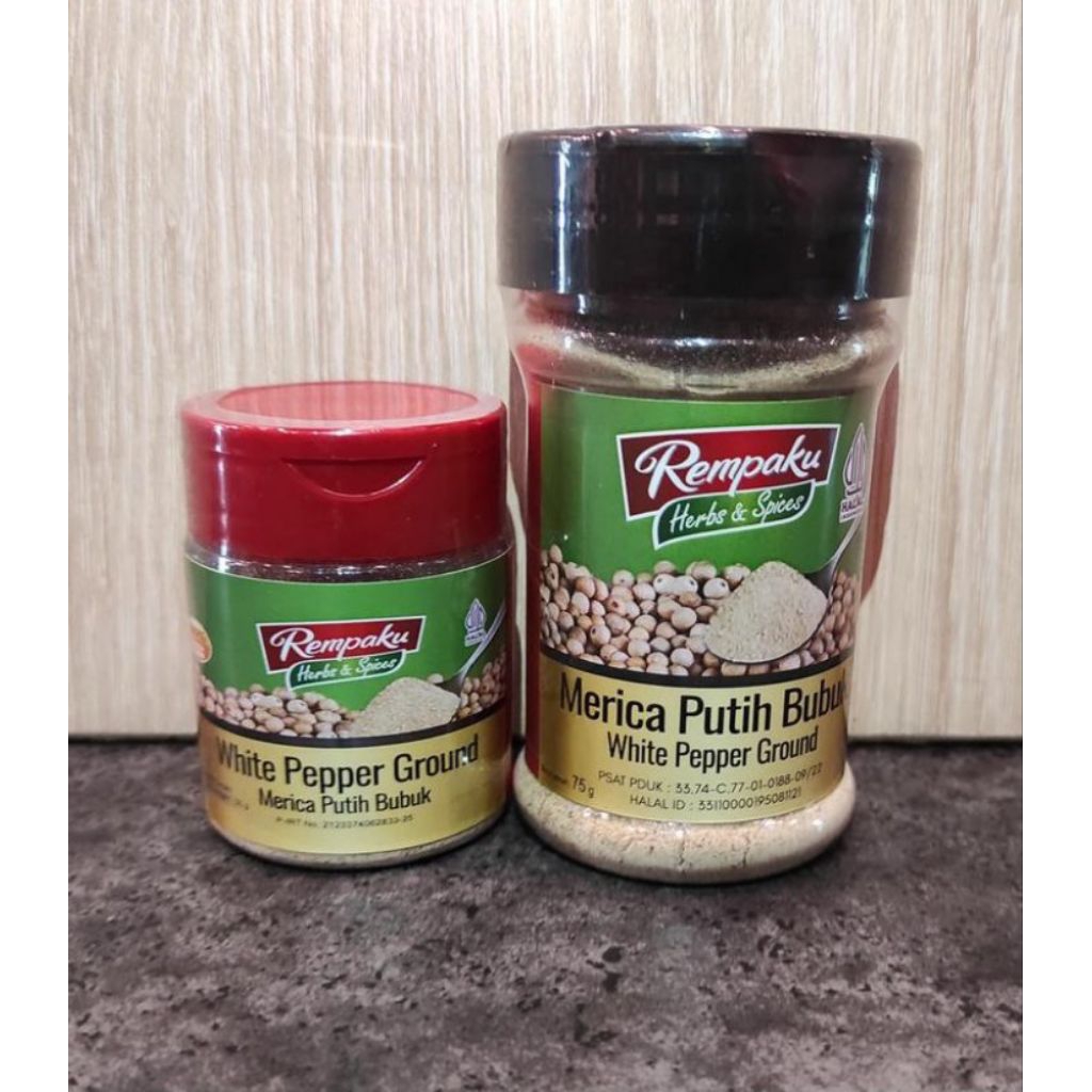

Rempaku White Pepper Ground /Merica Putih Bubuk Halal Kemasan 30gr