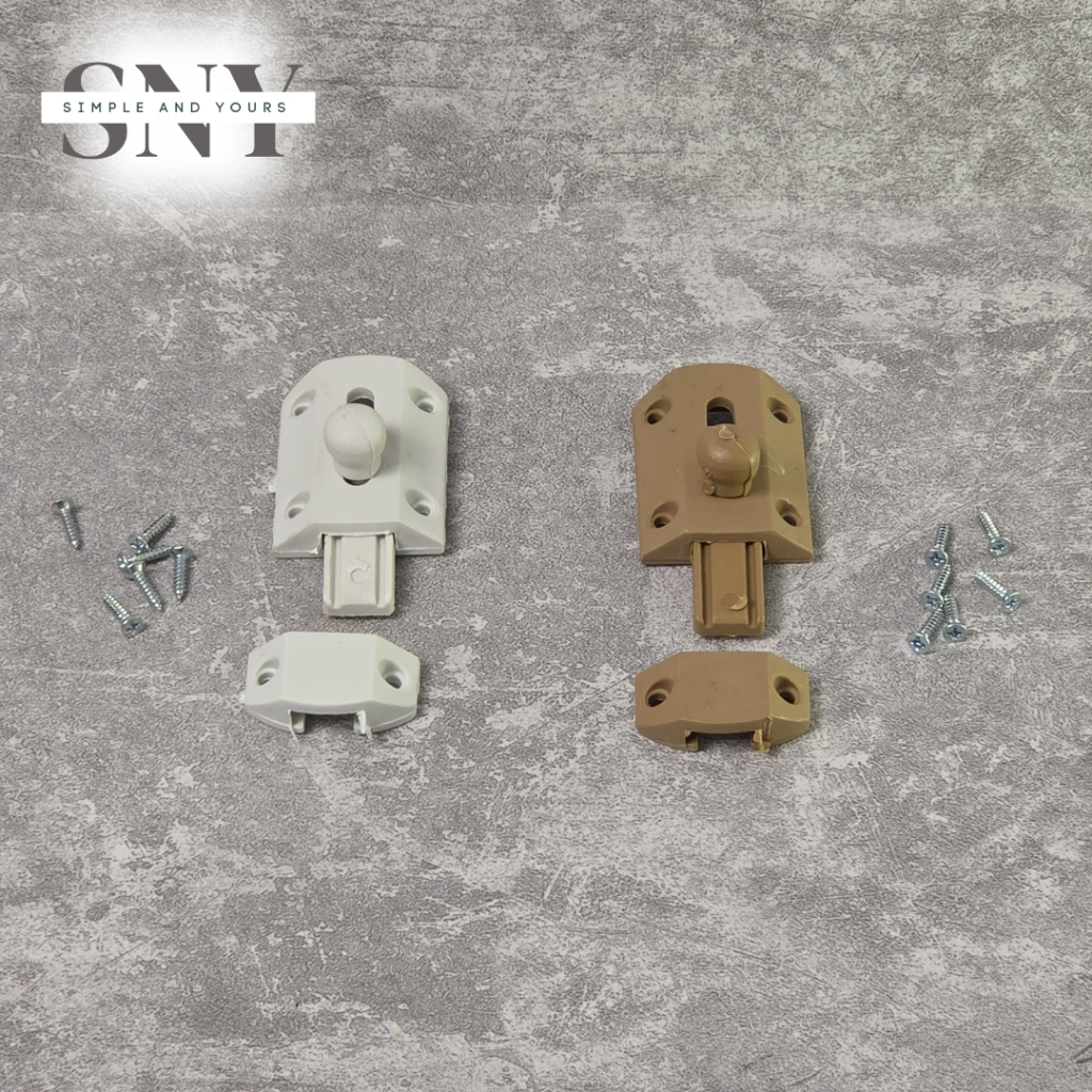 Grendel Slot Pintu 2" Inch Selot Grendel Kamar Mandi Toilet WC PVC Plastik