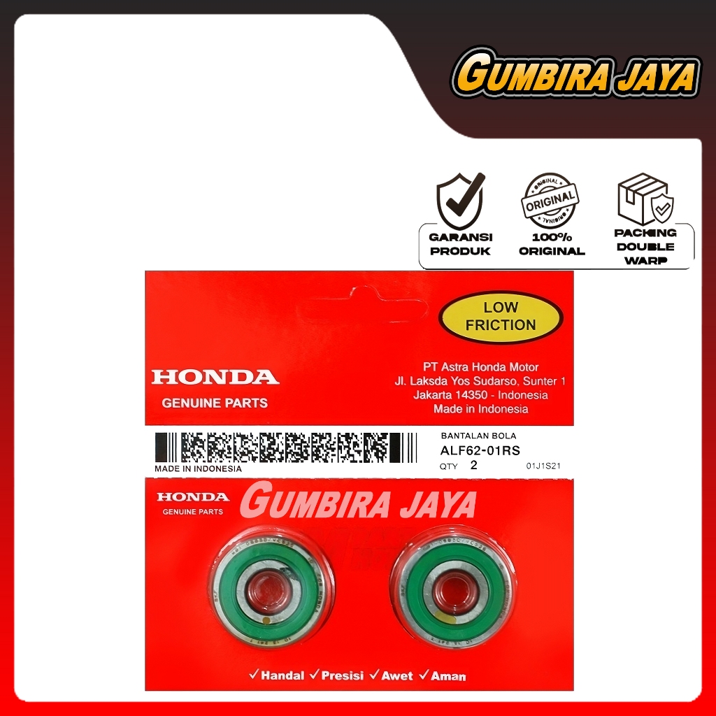 BEARING LAHER RODA DEPAN BEAT VARIO SCOOPY GENIO VARIO 110-160 KARBU FI ESP ORIGINAL AHM ALF6201RS
