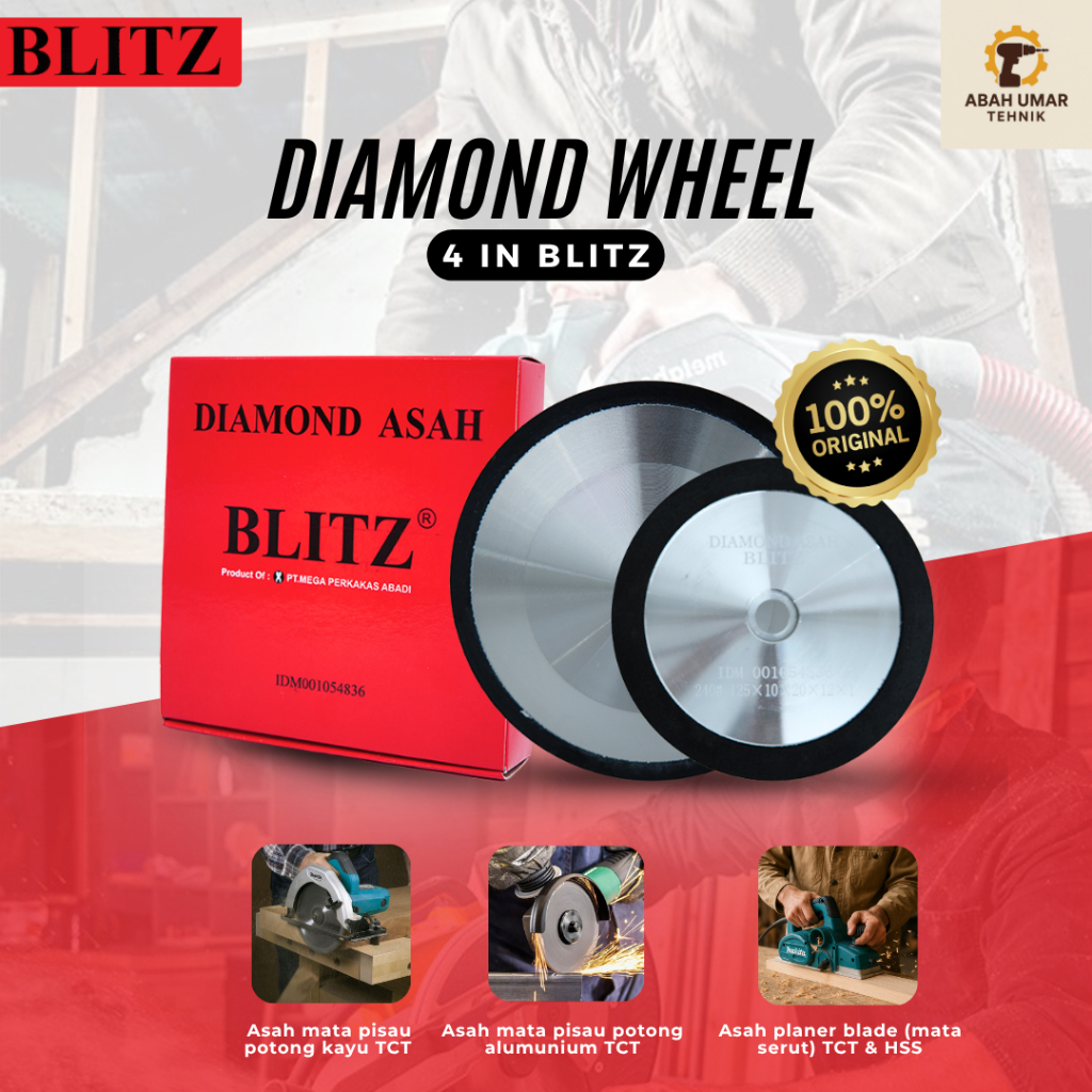 Diamond Wheel Blitz 5 Inch – Batu Asah Pisau Potong & Planer Blade TCT | 100% Original