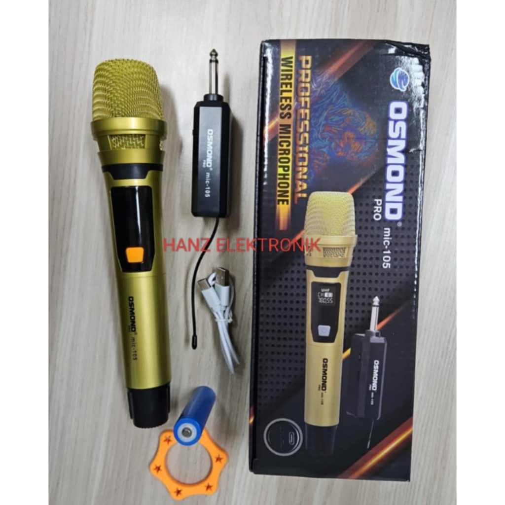 MIC WIRELES 1 MIC GAGANG/PEGANG OSMOND GOLD MIC 105