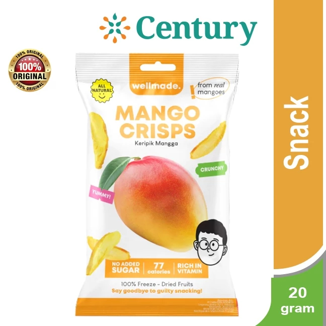 

WELLMADE MANGO CRISPS FREEZE DRIED 20G / MAKANAN RINGAN / BISKUIT