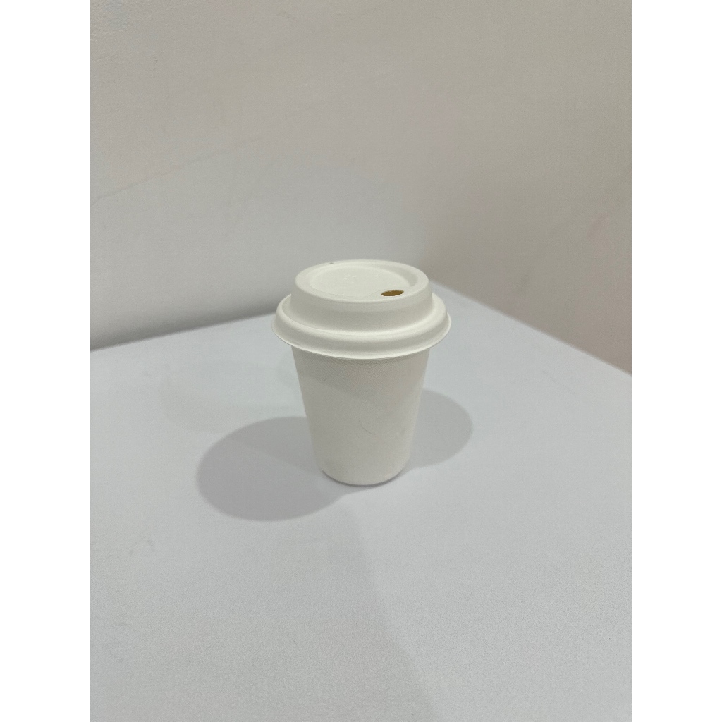 Galastore00 50Pcs Bagasse 8Oz / 12Oz Coffee Cup - White