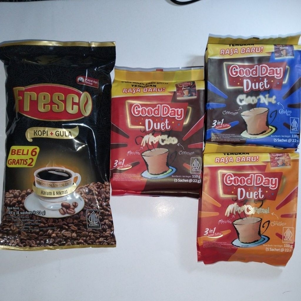 

Fresco(8 sachet@23g)184g & Good Day duet 3 in1(5 sachet@22g)
