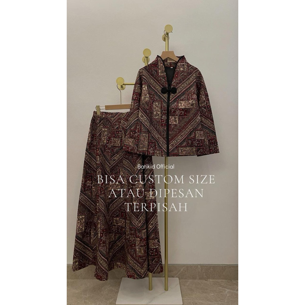 BATIKID OFFICIAL - oneset batik wanita / rok batik wanita hijab / setelan batik wanita / setelan rok