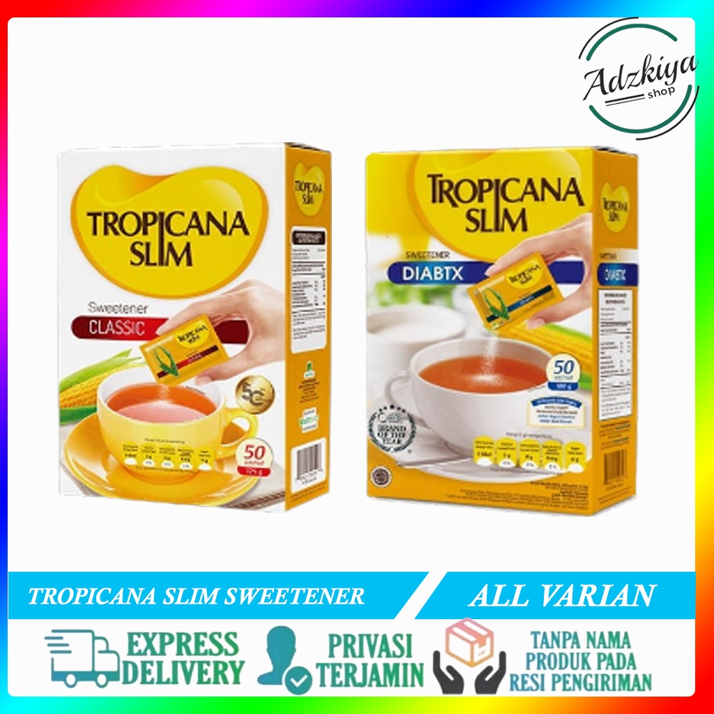 

Gula Tropicana Slim Sweetener Diabtx 50 Sachet/Tropicana Slim Sweetener Classic 50 Sachet - Pemanis untuk Bantu Batasi Gula