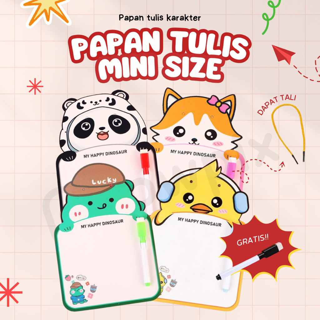 

Papan tulis mini karakter lucu + spidol