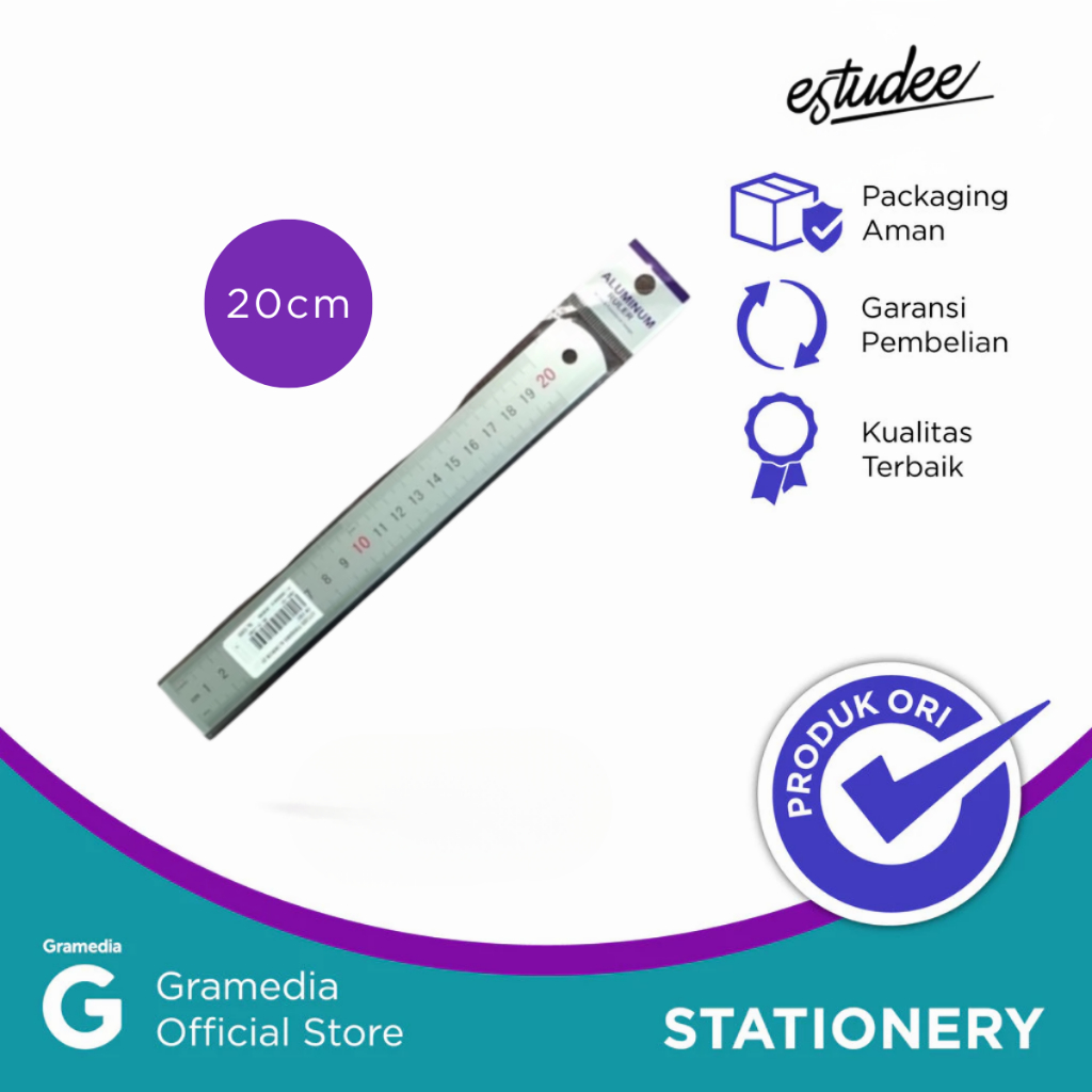 

Gramedia Pettarani - PENGGARIS ALUMINIUM ESTUDEE 20CM