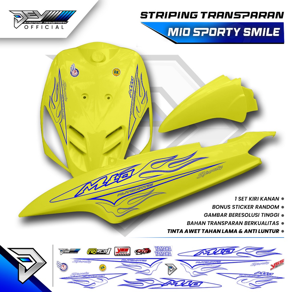 STRIPING TRANSPARAN MIO SPORTY | MIO SMILE | MOTIF ORIGINAL LIS TRANSPARAN | STICKER BODY YAMAHA MIO