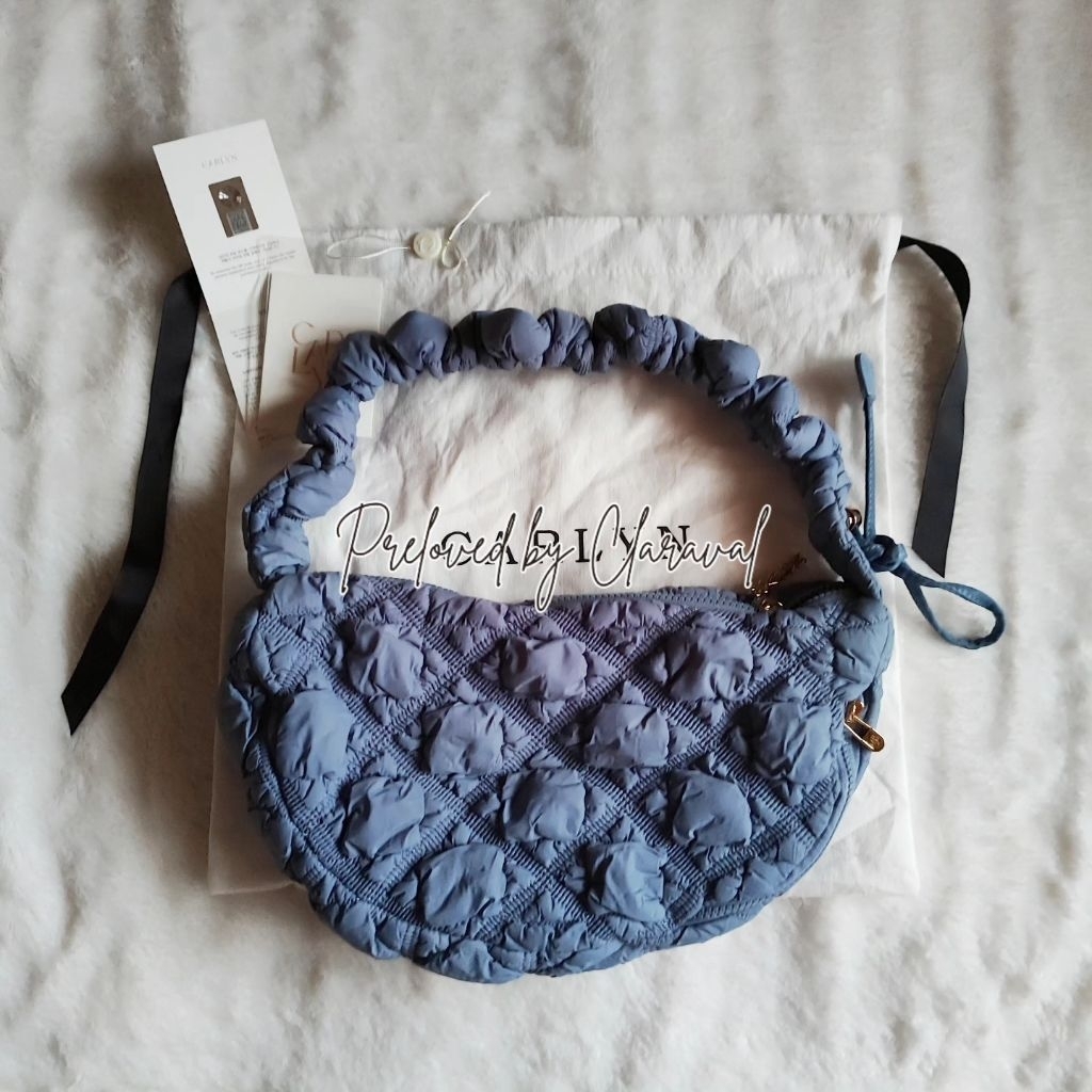 Tas Carlyn Cozy Medium Blue Preloved / Carlyn Bag Preloved Original / Carlyn Cozy Medium Bag Prelove