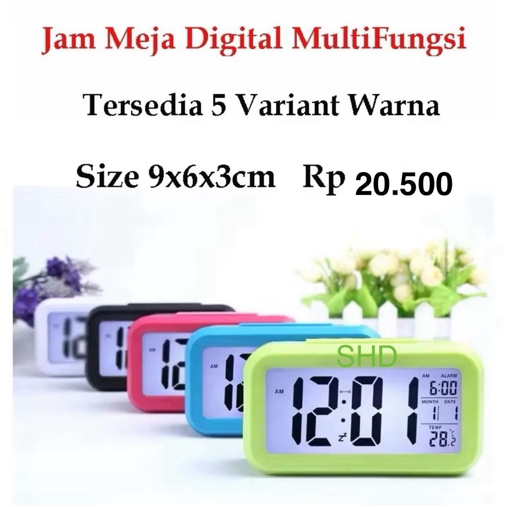 Jam Digital Meja Mini Weker Pintar Smart Alarm Clock Sensor Cahaya Pintar Jam LED
