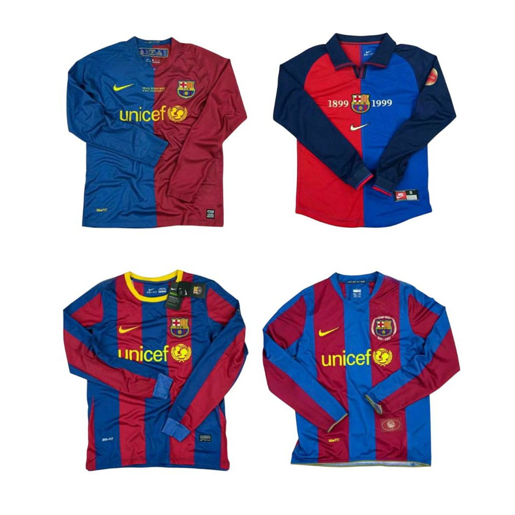 JERSEY/BAJU BOLA RETRO BARCA LENGAN PANJANG