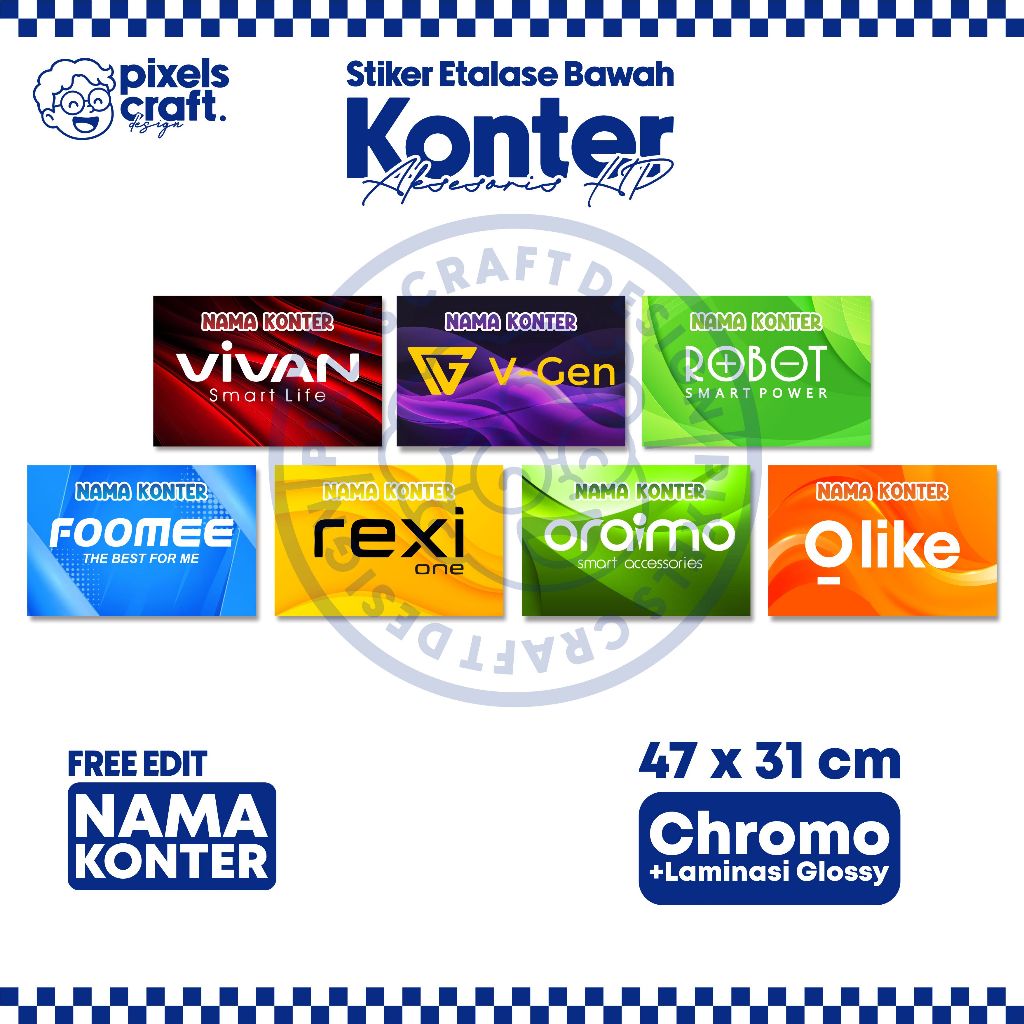 

Stiker Etalase Konter/ Stiker Konter/ Stiker Etalase Bawah Aksesoris
