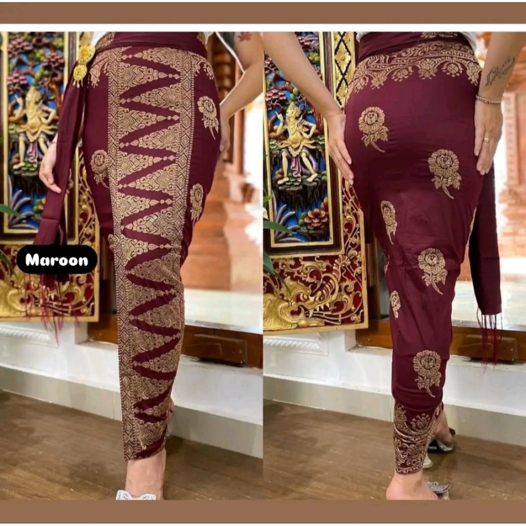 [SET SELENDANG] Kamen Bordir Jadi Songket Terbaru Motif Tumpal Bunga
