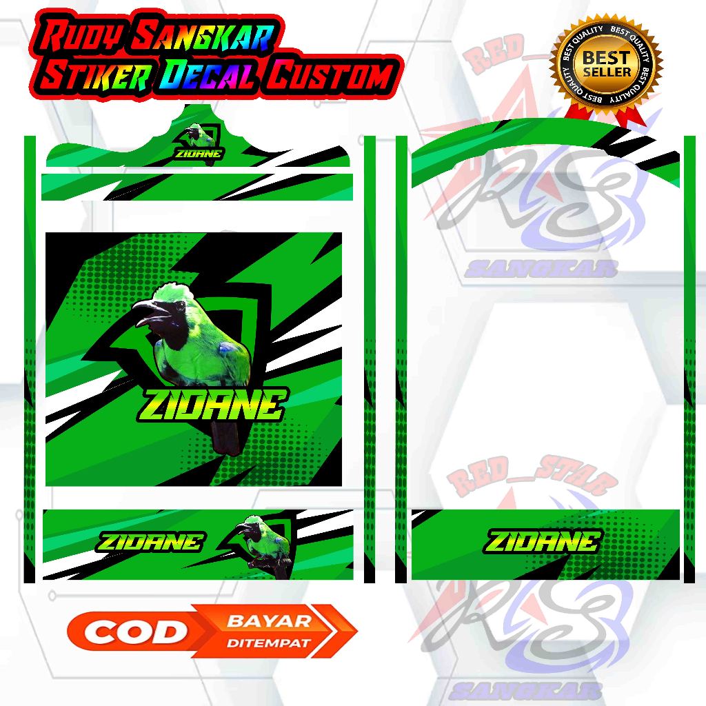 STIKER DECAL SANGKAR BURUNG STIKER DECAL CUCAK IJO MANIA CUSTOM