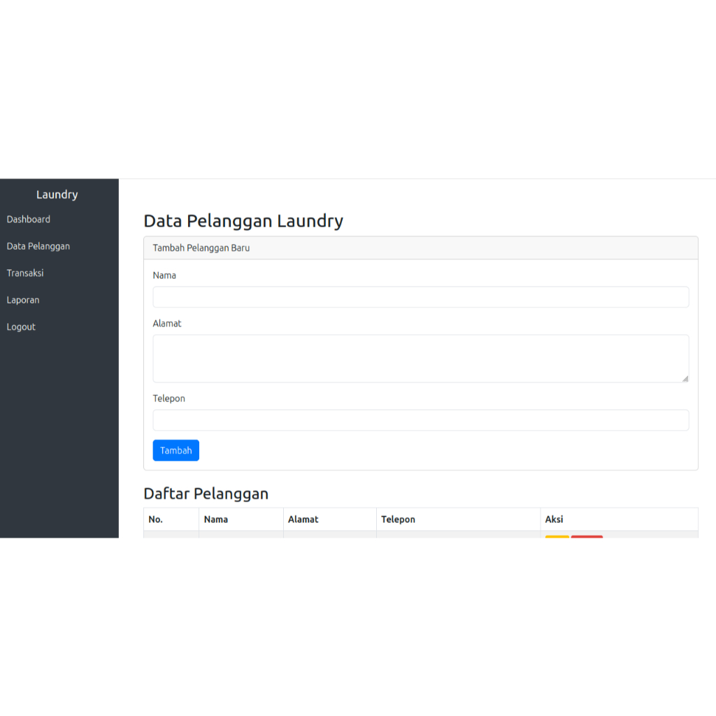 cd source code aplikasi laundry berbasis web script php mysql - bahasa indonesia - mudah diinstall