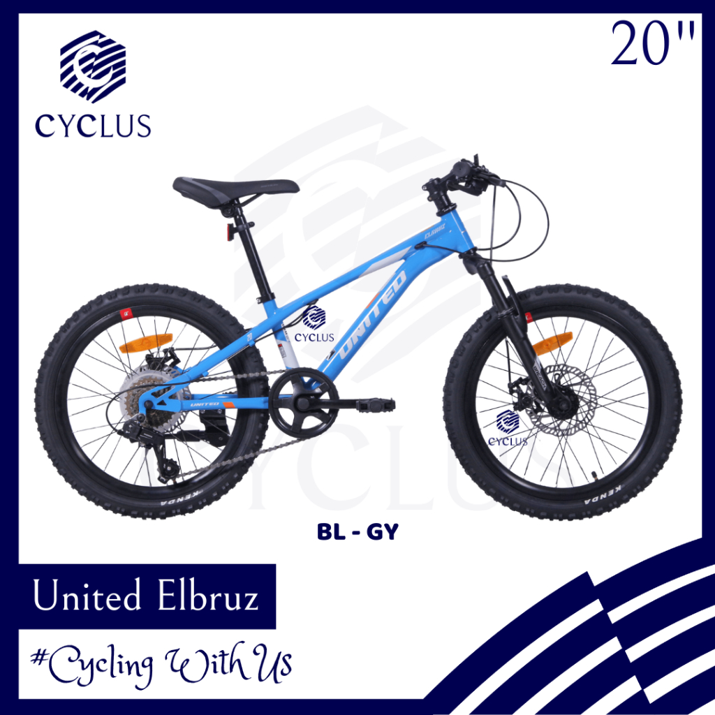 Sepeda Gunung MTB United Elbruz 20 Inch Anak Dewasa Disc Brake Rem Cakram