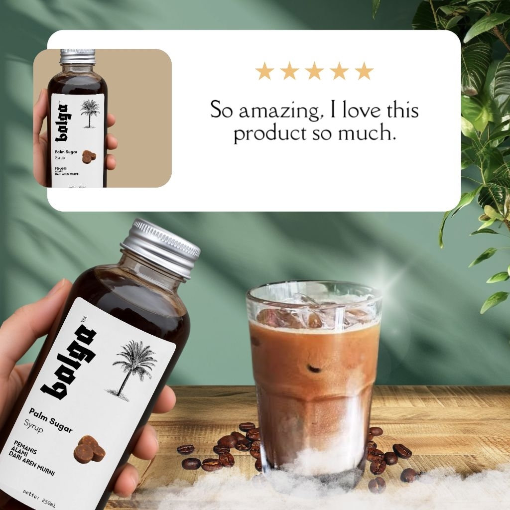 

Gula Aren Syrup/Liquid Asli 250ml - Bolga Aren | Untuk Kopi, Minuman, Boba, Kafe & UMKM