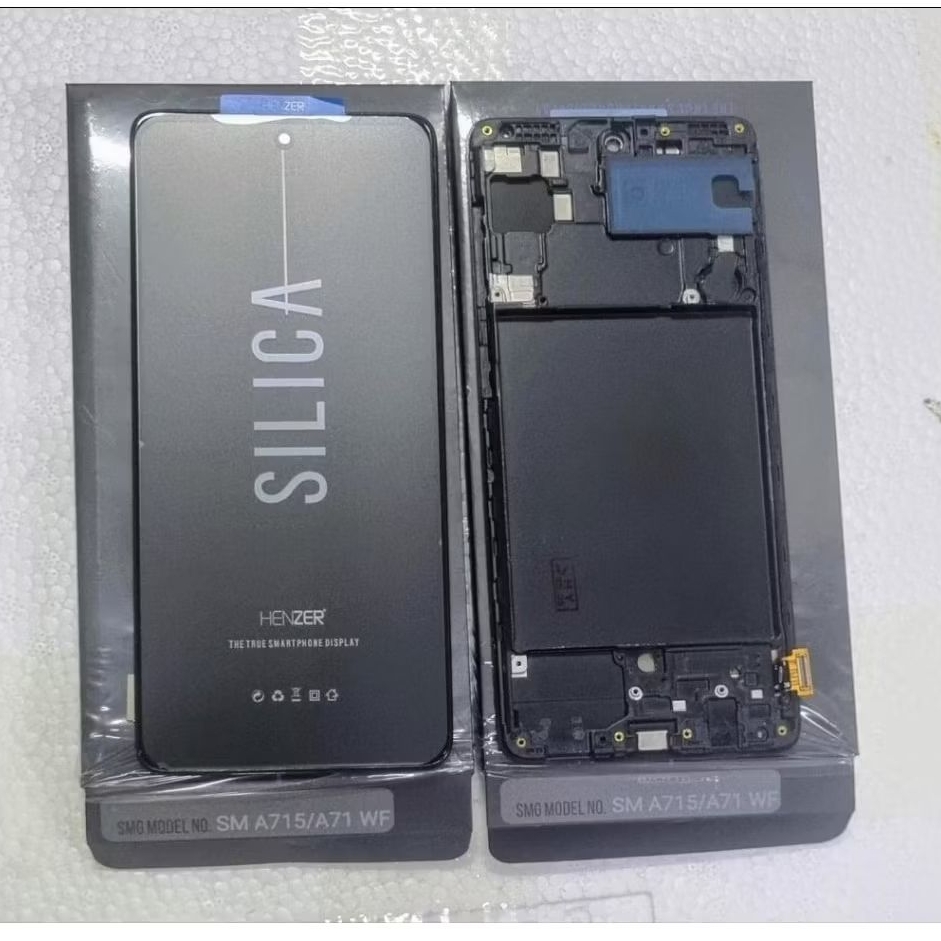 lcd samsung A71 + frame Not fingerprint merek silica