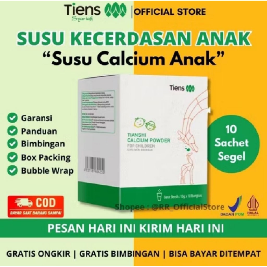 

Tianshi Nutrient Calcium Powder 1 Box Segel Isi 10 Bungkus - Susu Kalsium Tiens Dewasa Untuk Tulang