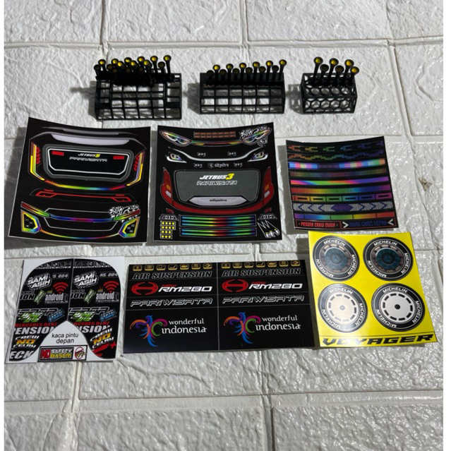 

paket stiker kumplit cuting miniatur + corong & tutup