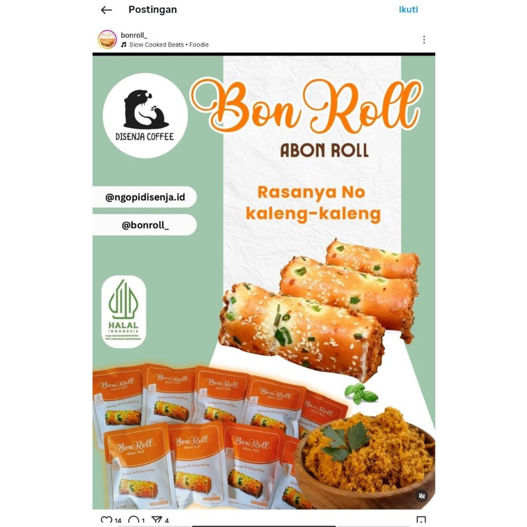 

Roti Gulung Abon Maia Prima Food isi 1pcs - Roll Abon - Roti Abon - Roti isi Abon - Flossroll Abon
