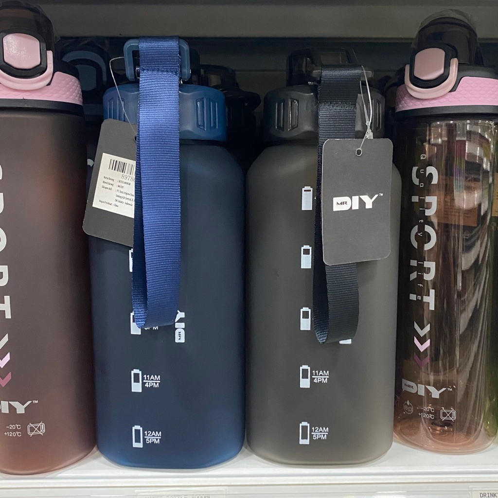 MR DIY - Tumbler Botol Minum 1000ml / 1 liter - Water Bottle Sport Aesthetic