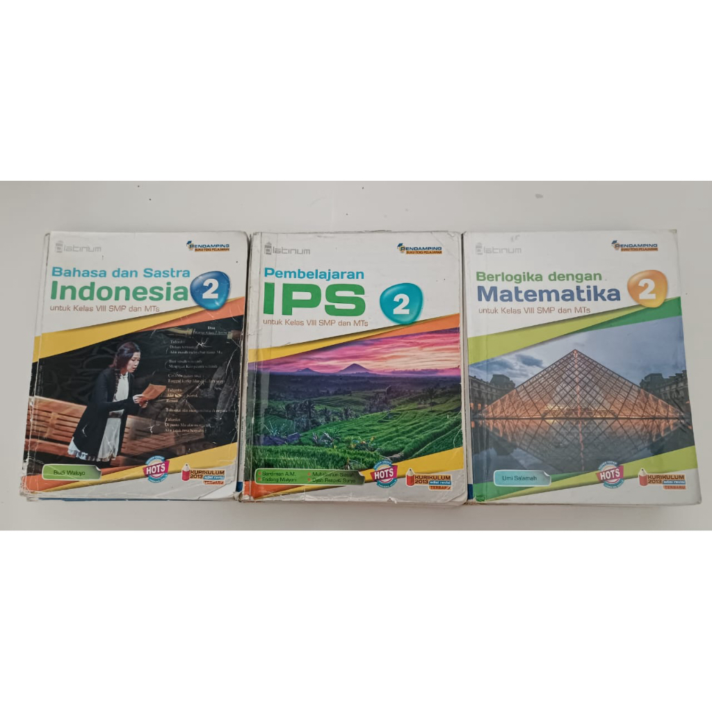 Buku Sekolah BEKAS ORI MATEMATIKA / IPS / BAHASA dan SASTRA INDONESIA SMP Kelas 8 / VIII Kurikulum 2