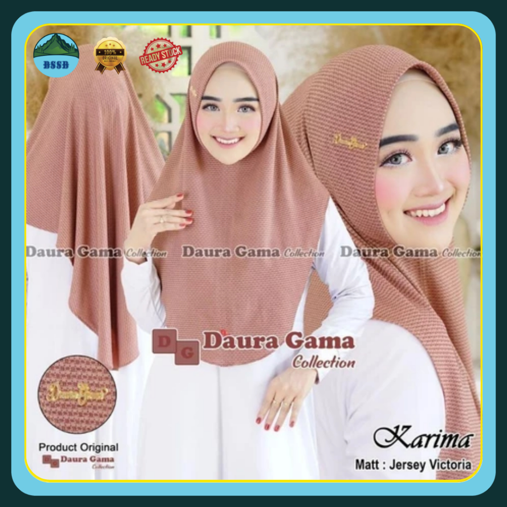 Ori Dauragama | Karima | Jilbab Instan Soft Pad | Kerudung Instan Bergo Hamidah | Hijab Instan Jerse