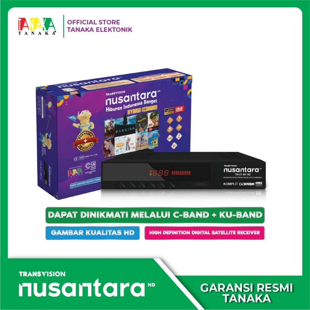 Terlaris TRANSVISION NUSANTARA HD COMBO (S2+T2)