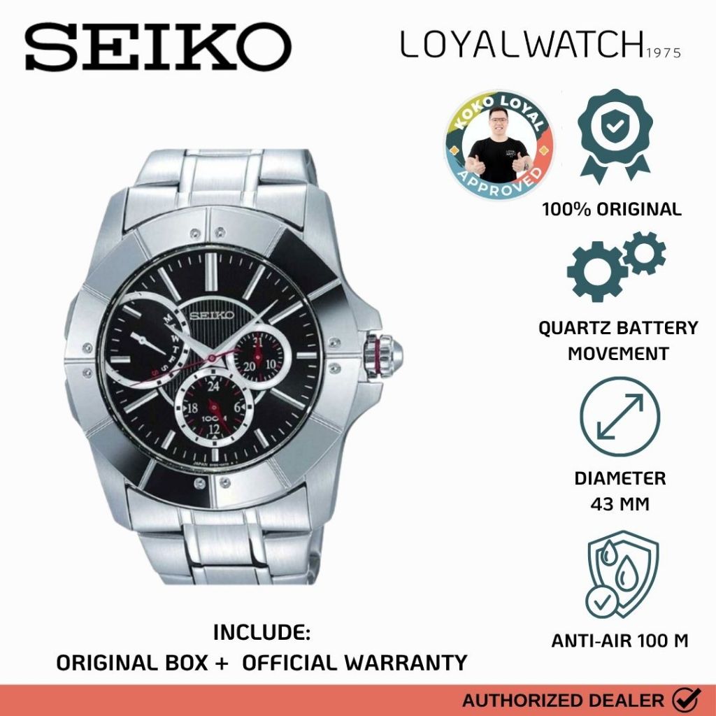 Jam Tangan Seiko Lord Pria SNT027J1 Stainless Steel Sapphire Glass / Kaca Safir Original Garansi Res
