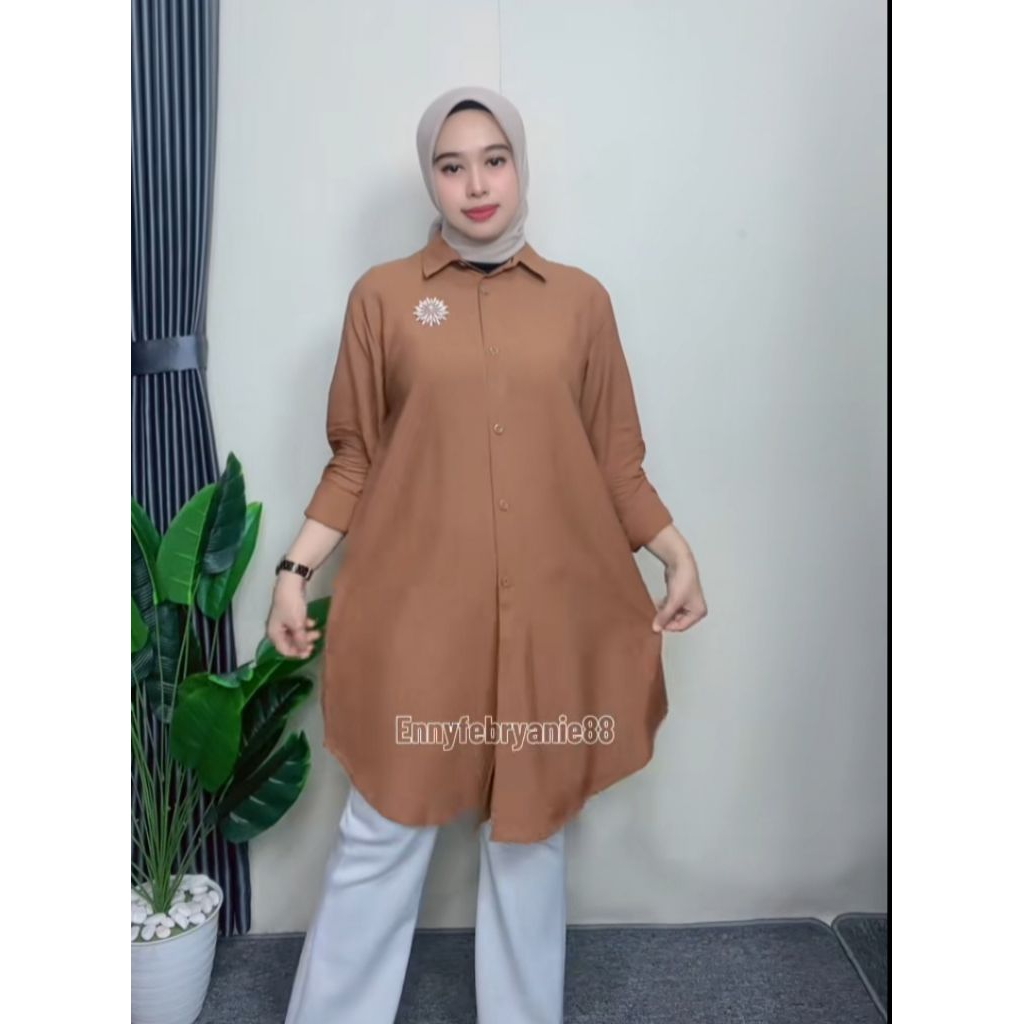 Moela Tunik Jumbo Polos  Rayon Premium Viscose XL XXL LD 110 120