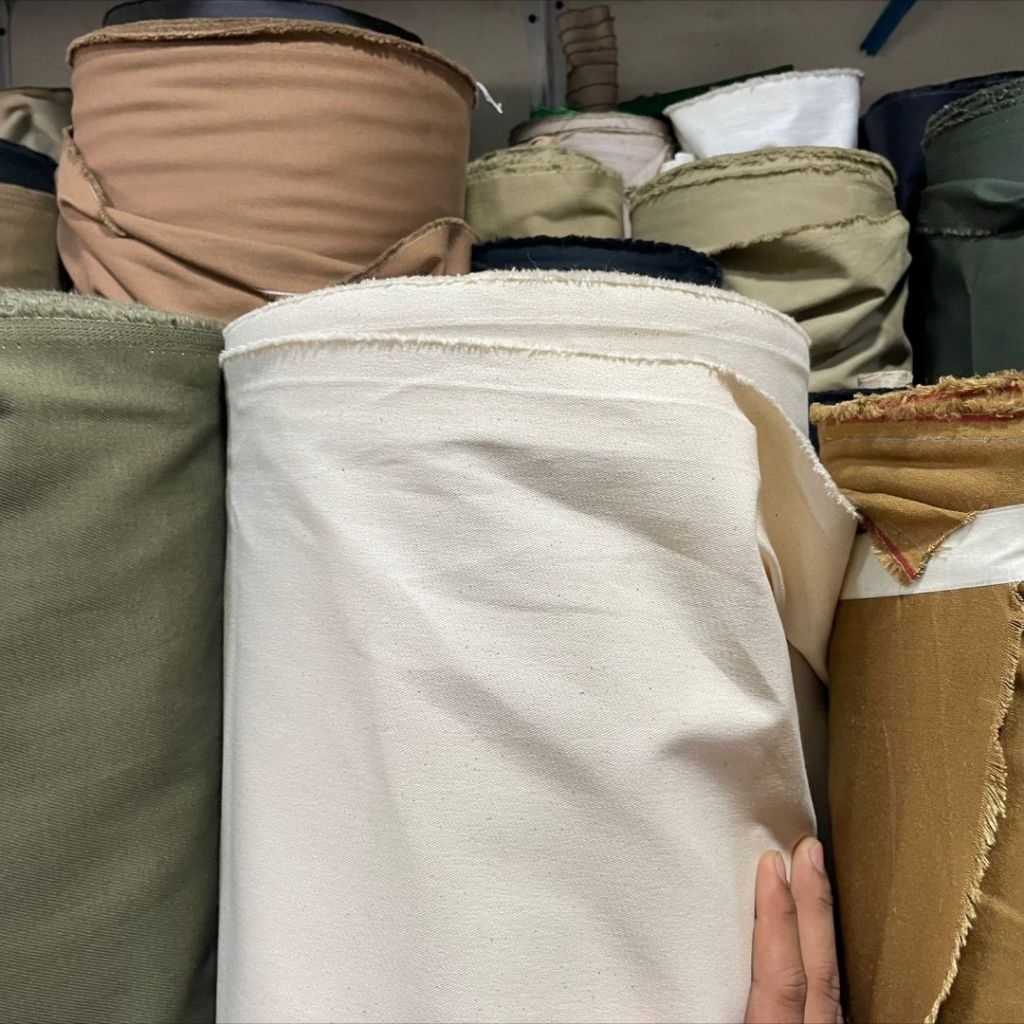 kain katun tuwil polos/kain celana chinos warna natural